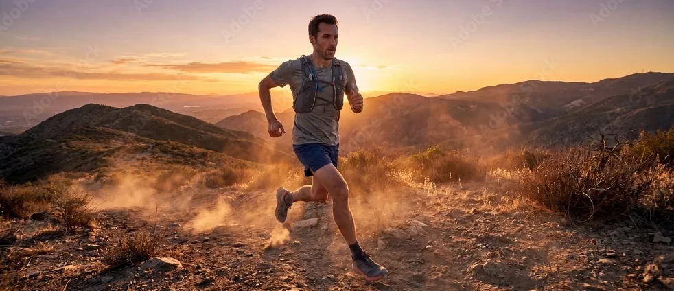 Active middle-aged man enjoying an energetic outdoor lifestyle